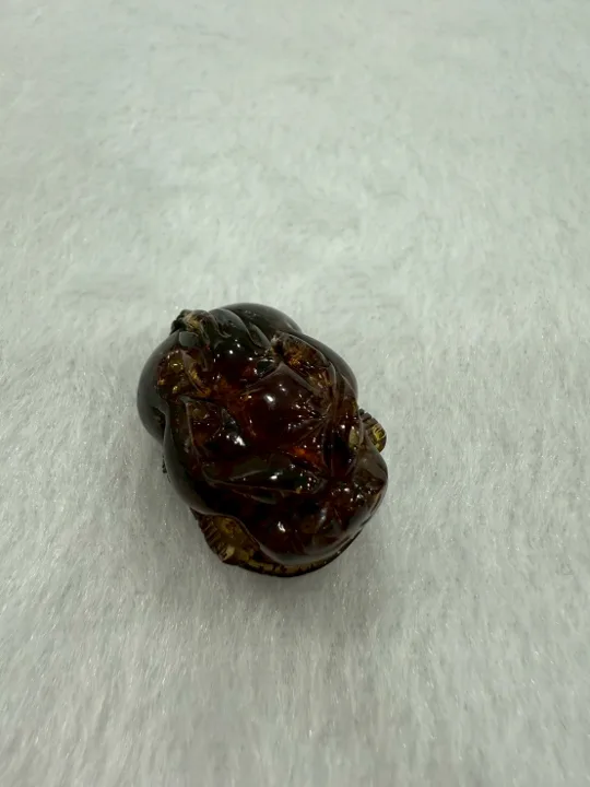 棕色調琥珀・貔貅 珠子 AMB-C-0-00051