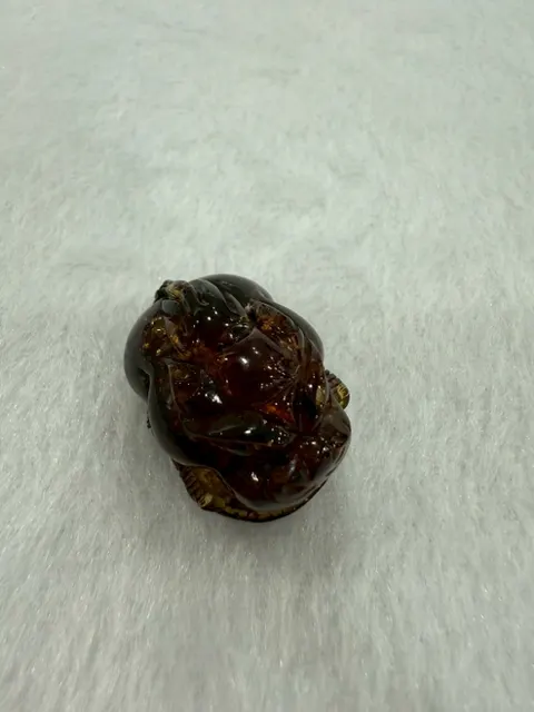 棕色調琥珀・貔貅 珠子 AMB-C-0-00051