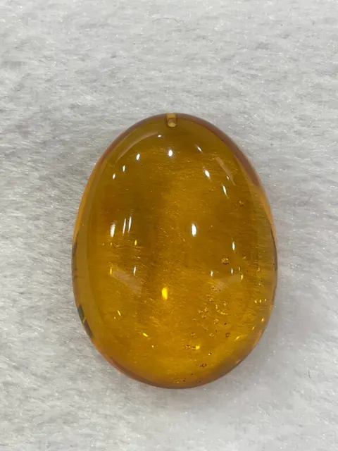黃棕色調琥珀・水滴弧面墜子 AMB-P-0-00028