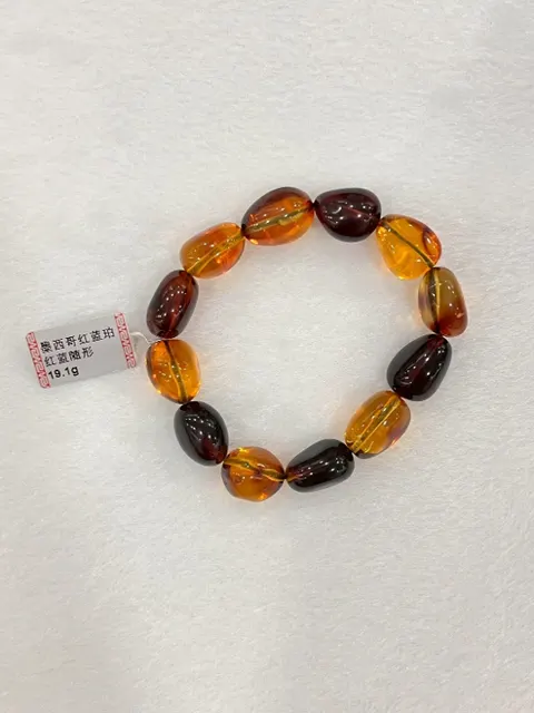 紅棕黃色調琥珀・手珠串 AMB-B-0-00169