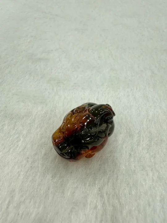 棕色調琥珀・貔貅 珠子 AMB-C-0-00049