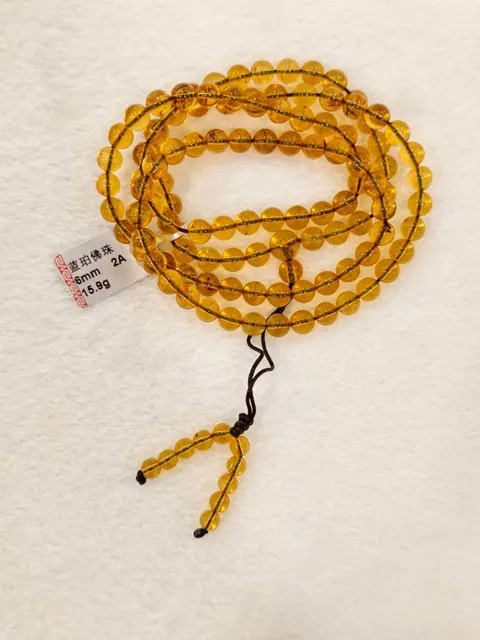 黃棕色琥珀・長珠串 AMB-N-0-00163