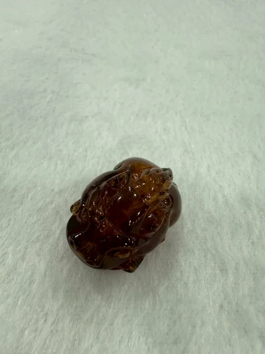 棕色調琥珀・貔貅 珠子 AMB-C-0-00046