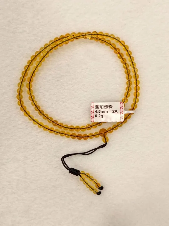 黃色調琥珀・長珠串 AMB-N-0-00142