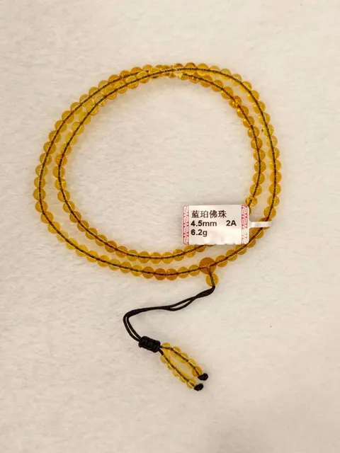 黃色調琥珀・長珠串 AMB-N-0-00142