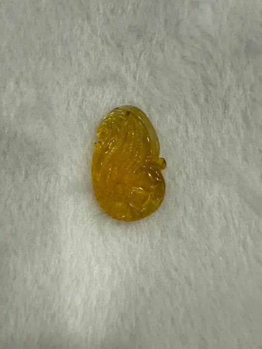 黃色調琥珀・隨形弧面墜子 AMB-P-0-00058