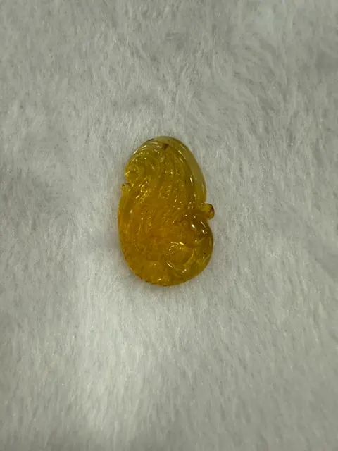黃色調琥珀・隨形弧面墜子 AMB-P-0-00058