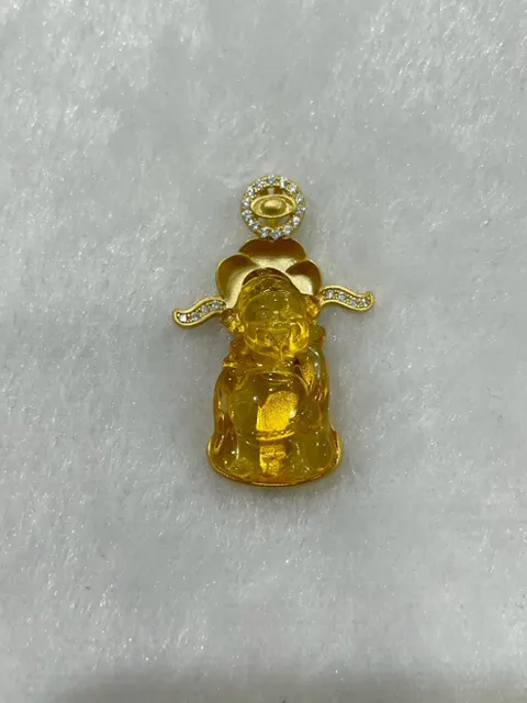 黃色調琥珀・琥珀墜子 AMB-N-S-00061