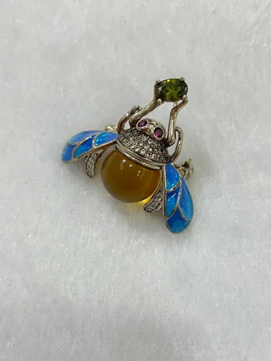 黃色調琥珀・琥珀胸針、墜子 AMB-A-S-00009