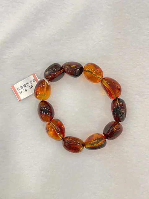 黃棕色琥珀・手珠串 AMB-B-0-00119