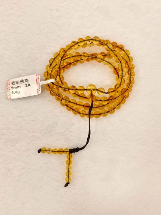 黃色調琥珀・長珠串 AMB-N-0-00170