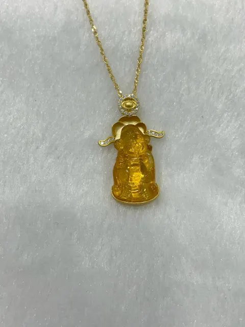 黃色調琥珀・琥珀墜子 AMB-N-S-00054
