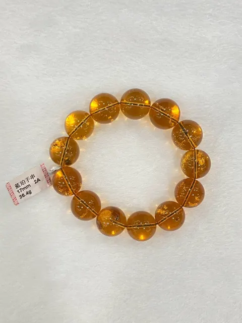 黃色調琥珀・手珠串 AMB-B-0-00193