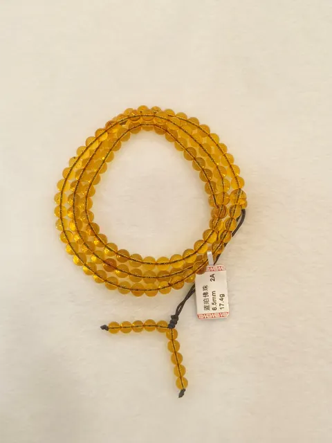 黃色調琥珀・長珠串 AMB-N-0-00052