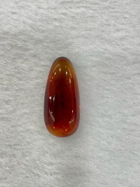 紅棕色琥珀・水滴弧面琢型 AMB-L-0-00137
