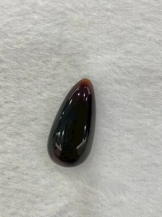 紅色調琥珀・水滴弧面琢型 AMB-L-0-00140