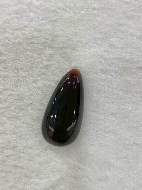 紅色調琥珀・水滴弧面琢型 AMB-L-0-00140