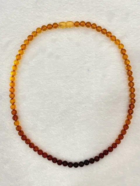 紅棕黃色調琥珀・項鍊 AMB-N-0-00186