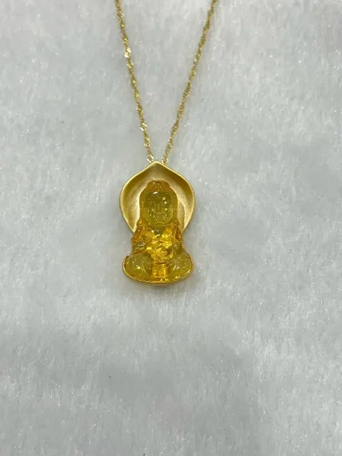 黃色調琥珀・琥珀墜子 AMB-N-S-00043