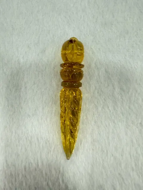黃色調琥珀・金剛杵墜子 AMB-P-0-00063