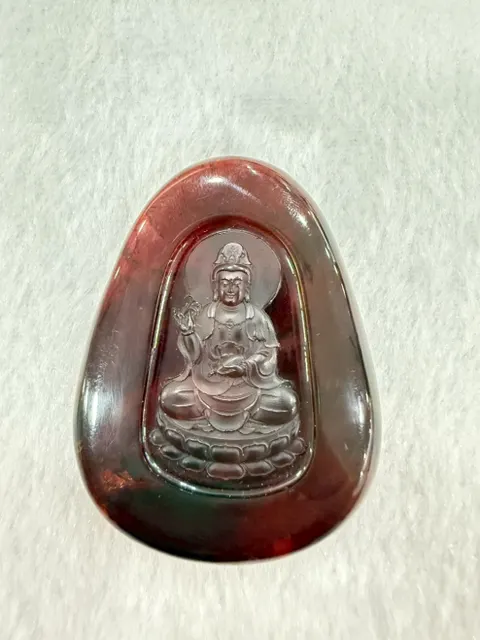紅棕色調琥珀・水滴形牌子 AMB-C-0-00055