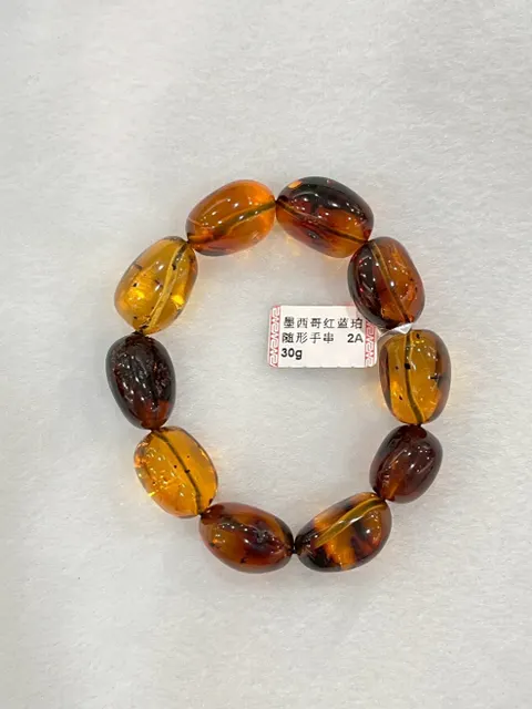 紅棕黃色調琥珀・手珠串 AMB-B-0-00105
