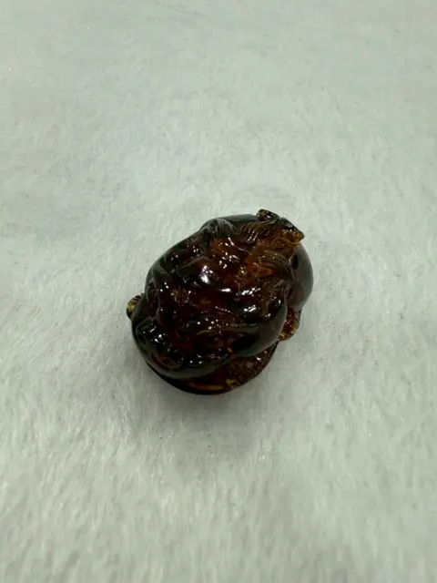 棕色調琥珀・貔貅 珠子 AMB-C-0-00047
