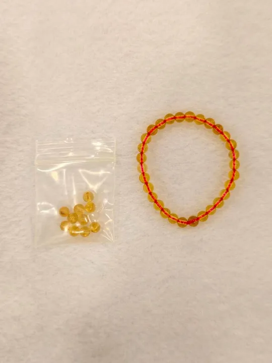 黃色調琥珀・小手珠串+配珠 AMB-B-0-00098