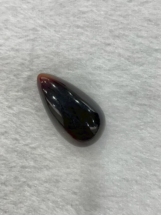 紅色調琥珀・水滴弧面琢型 AMB-L-0-00139