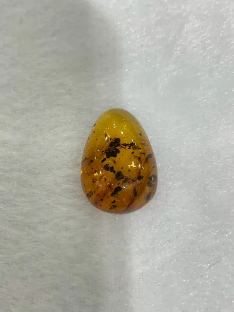 黃棕色調琥珀・水滴弧面 AMB-L-0-00180