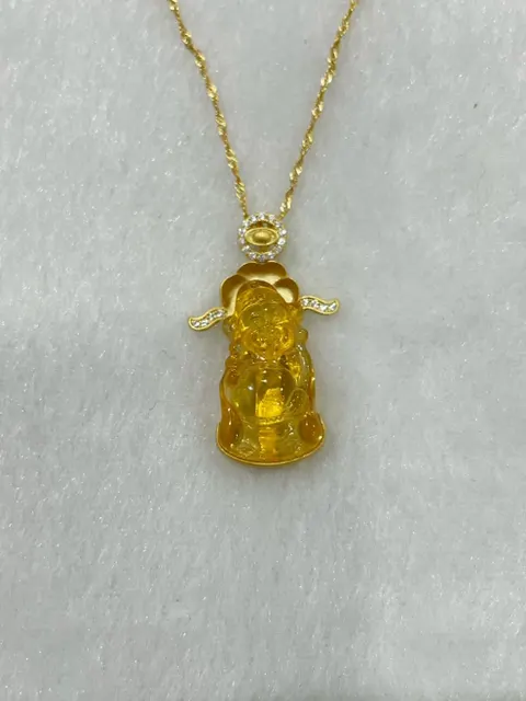 黃色調琥珀・琥珀墜子 AMB-N-S-00058