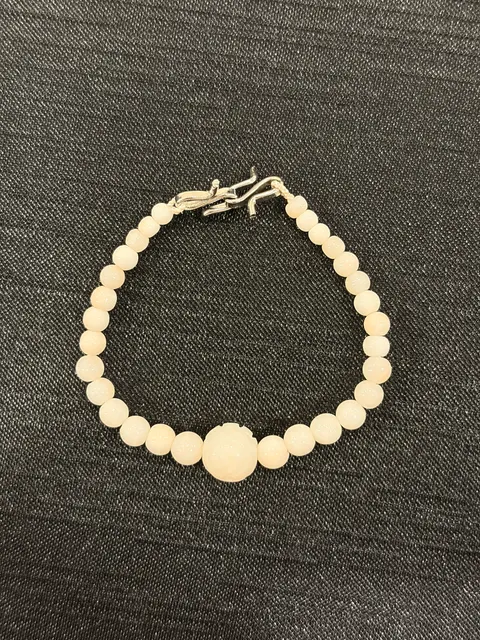 白粉色珊瑚・手串珠 COA-B0-00008