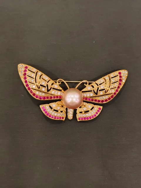 粉色珍珠・珍珠胸針 PEA-AA-00024