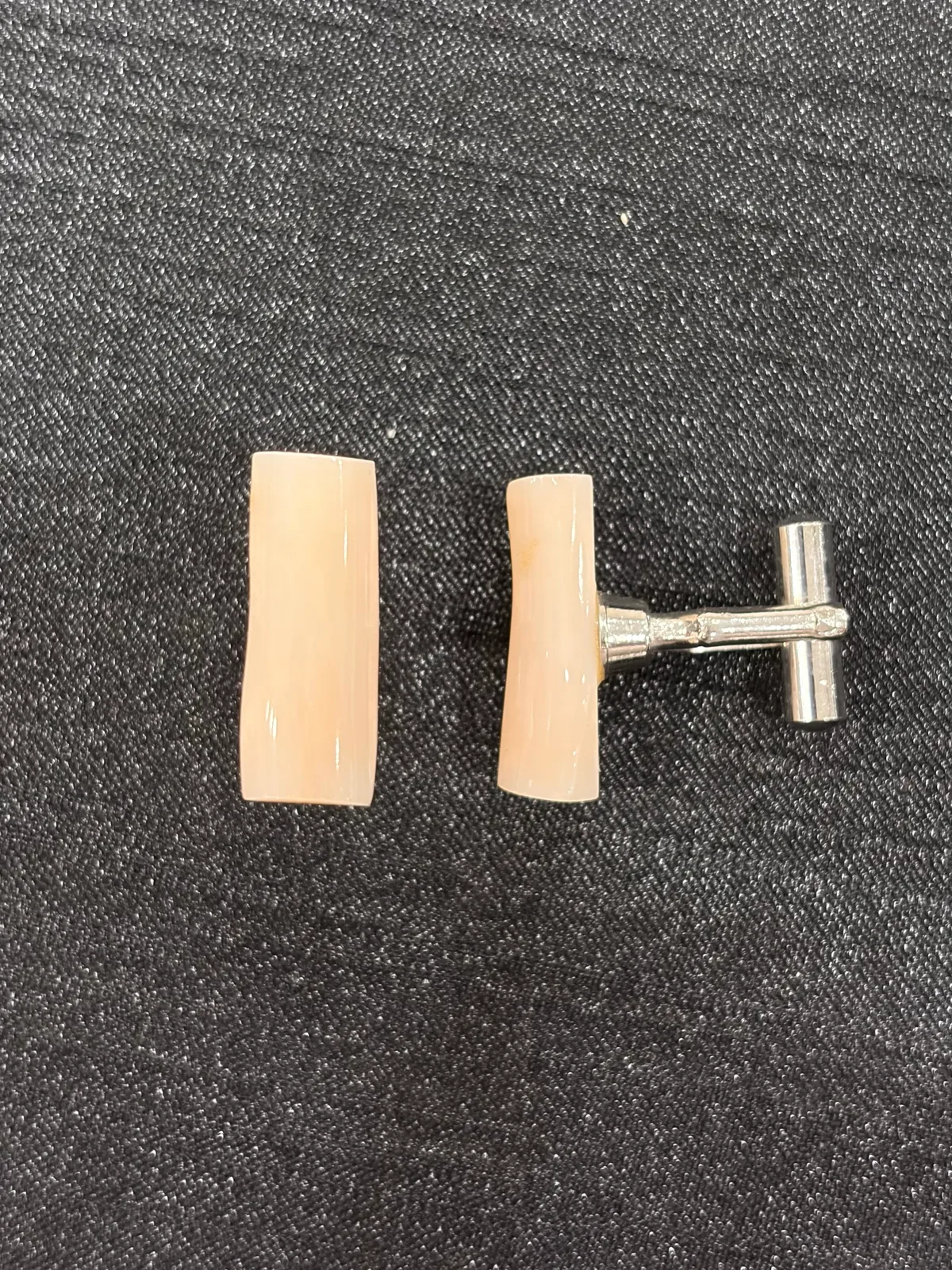 淡粉色珊瑚・袖扣一對 COA-AS-00030