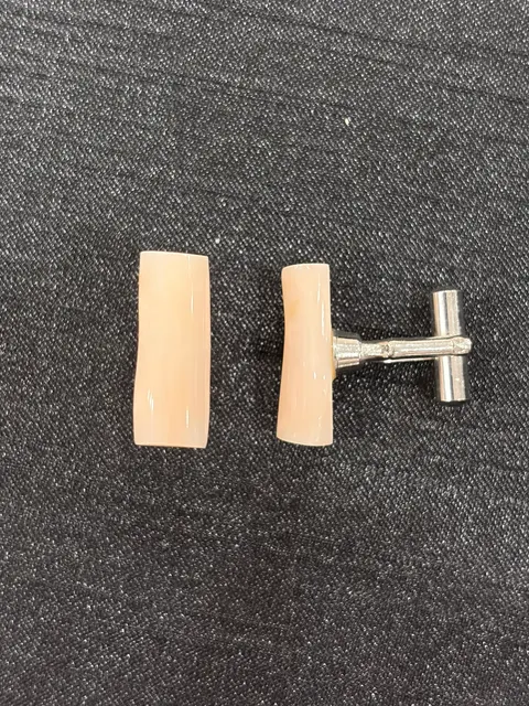 淡粉色珊瑚・袖扣一對 COA-AS-00030