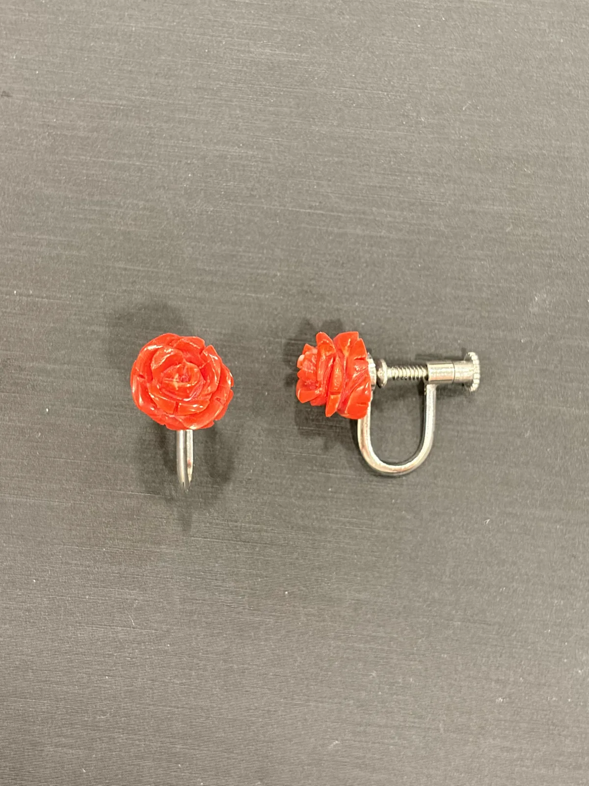 紅色珊瑚・耳環一對 COA-ES-00004