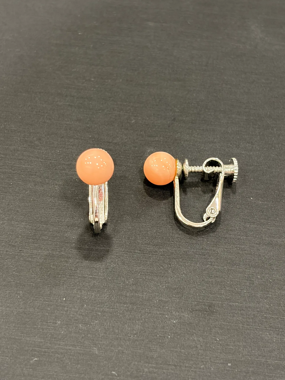 粉紅色珊瑚・珊瑚耳夾一對 COA-ES-00006