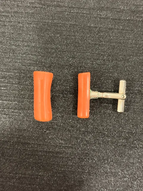 橘紅色珊瑚・袖扣一對 COA-AS-00019