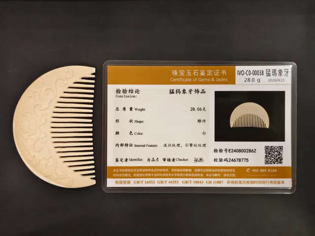 猛瑪象牙・牙雕梳子 IVO-C0-00038