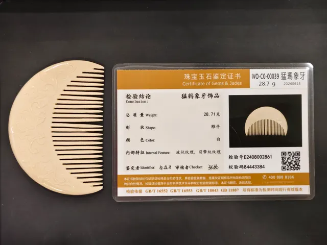猛瑪象牙・牙雕梳子 IVO-C0-00039