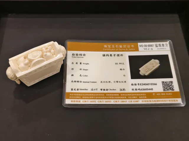 猛瑪象牙・牙雕擺件 鼎 IVO-O0-00007