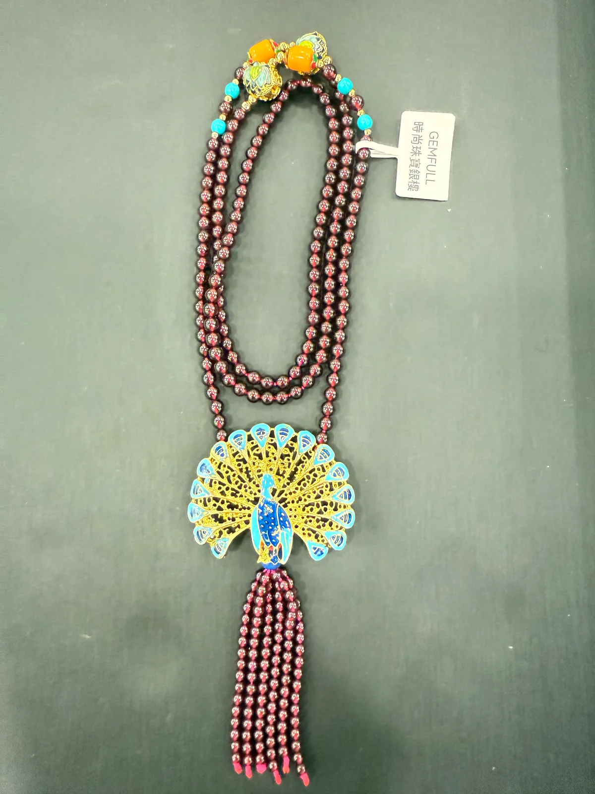 紅色石榴石・珠串項鍊 GAR-N-S-00023