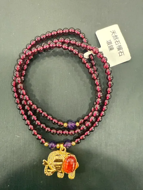 紅色石榴石・珠串項鍊 GAR-N-S-00032